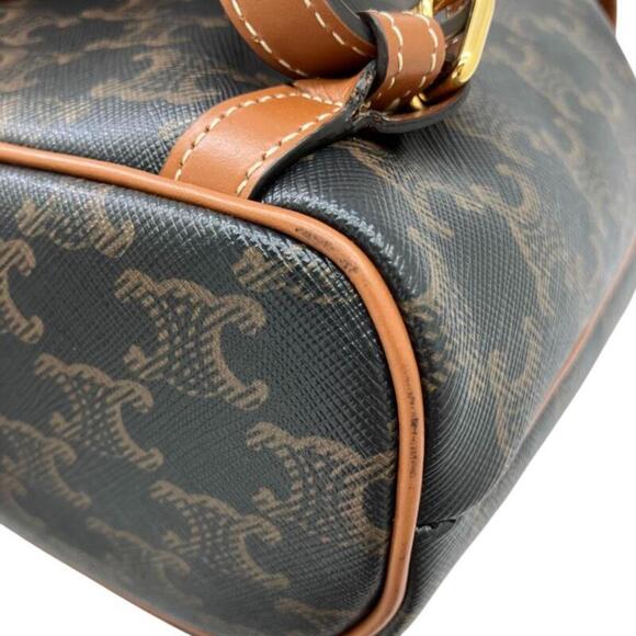 CELINE Brown Coated Canvas Backpack - Picture 4 of 16